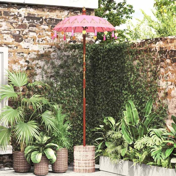 Maison Exclusive – Bali slnečník s podstavou, ružová farba, 95 x 95 x 260 cm