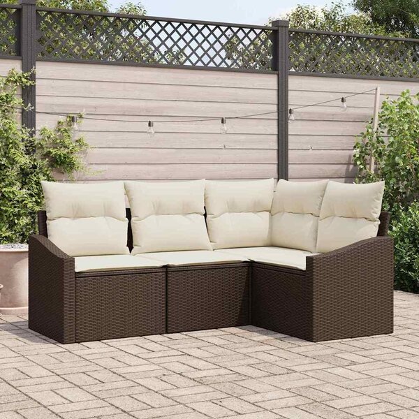Maison Exclusive – Sedacia súprava, 4 kusy, hnedá [syntetický materiál]: Polyratan