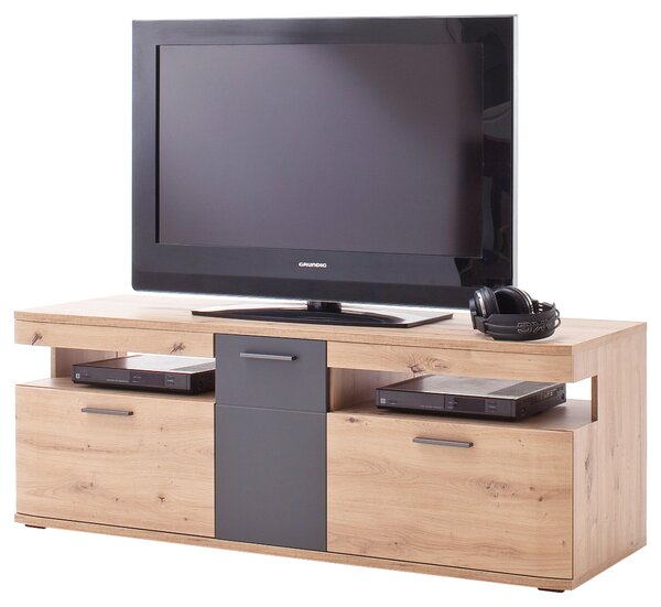 SKRINKA POD TV, antracitová, farba duba, 150/55/50 cm Livetastic - Online Only drobný nábytok, Online Only
