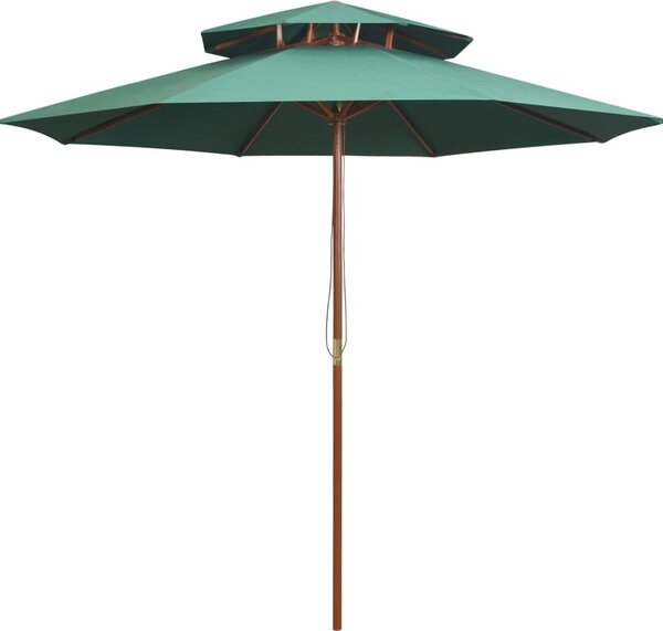 Maison Exclusive - Slnečník s odvetraním 270x270 cm Drevený stožiar Zelený