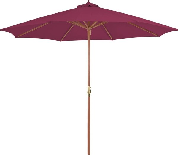 Maison Exclusive - Slnečník s dreveným stožiarom 300 cm bordová červená