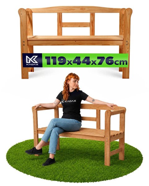 KADAX záhradná lavička s operadlom drevo Park 119 cm terasa záhrada Tik