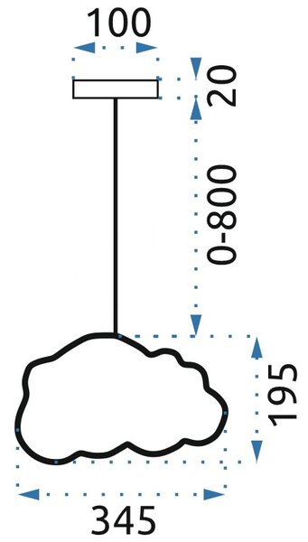 Stropné svietidlo TooLight Cloudie modré
