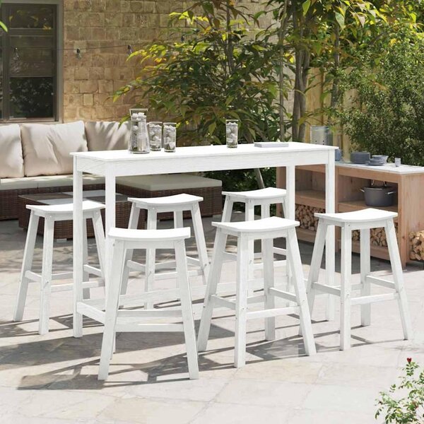 Maison Exclusive – Súprava záhradného nábytku, 6 kusov, biela, vyrobená z HDPE