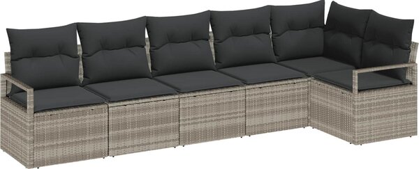 Maison Exclusive – Sedacia súprava, 6 kusov, tmavosivá [syntetický materiál]: Polyratan