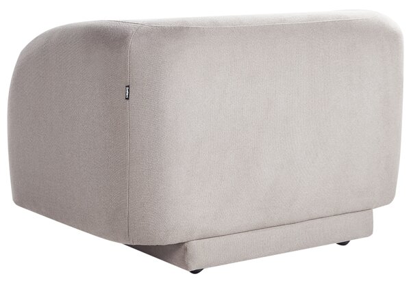 Kreslo svetlosivé polyester látkové čalúnenie retro glamour štýl s podrúčkami obývacia izba