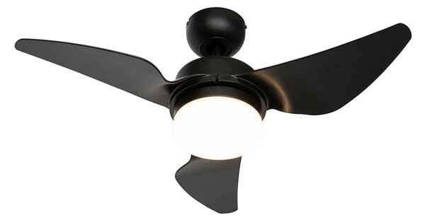 Stropný ventilátor čierny 86,7 cm vrátane LED stmievateľný s diaľkovým ovládaním - Yuki