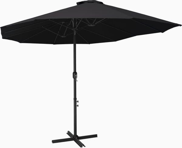 Maison Exclusive - Slnečník s hliníkovým stožiarom 460x270 cm Čierny