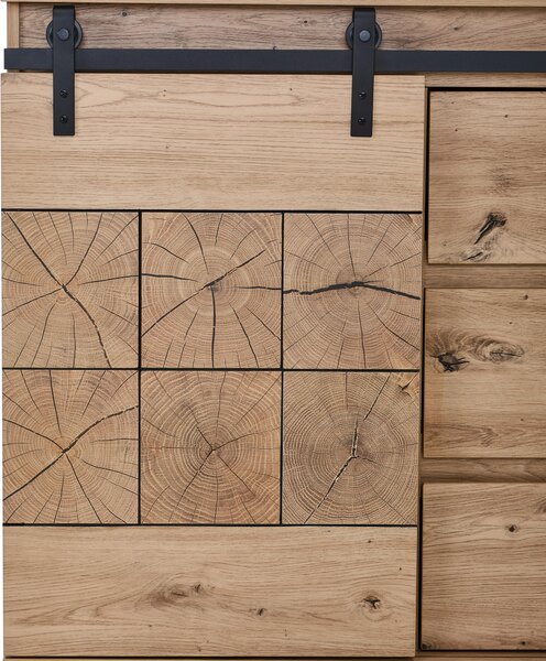 ŠIROKÁ KOMODA, čierna, farba duba, 120/86/40 cm MID.YOU - Online Only drobný nábytok, Online Only