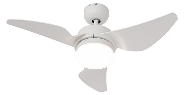 Stropný ventilátor biely 86,7 cm vrátane LED stmievateľný s diaľkovým ovládaním - Yuki