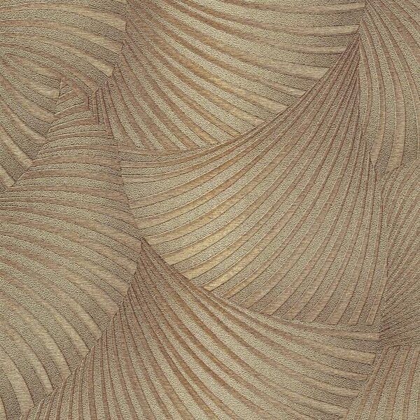 Vliesové tapety na stenu GMK Fashion for walls 5 10525-30, rozmer 10,05 m x 0,53 m, 3D twill zlatý na hnedom podklade, Erismann