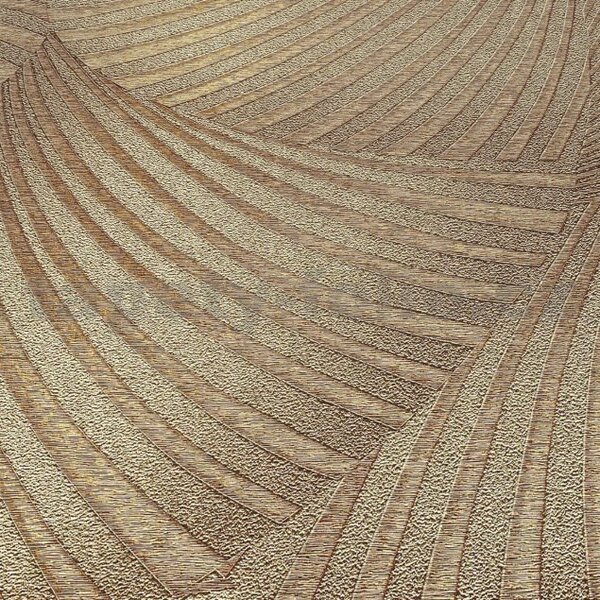 Vliesové tapety na stenu GMK Fashion for walls 5 10525-30, rozmer 10,05 m x 0,53 m, 3D twill zlatý na hnedom podklade, Erismann