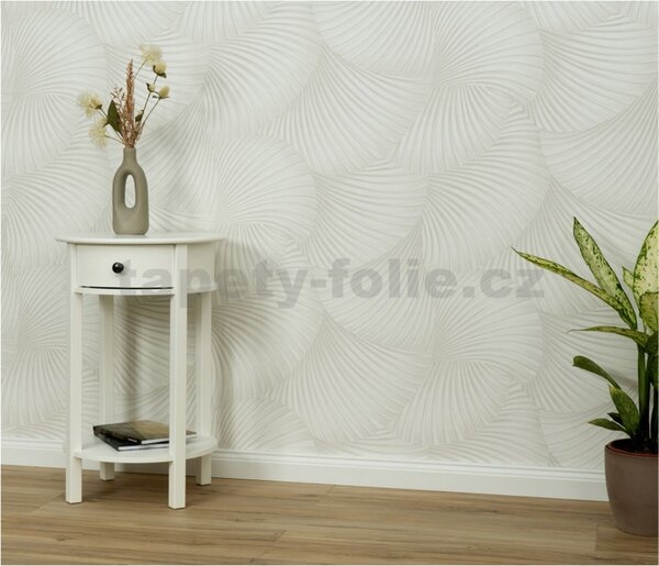Vliesové tapety na stenu GMK Fashion for walls 5 10525-38, rozmer 10,05 m x 0,53 m, 3D twill biely na krémovom podklade, Erismann