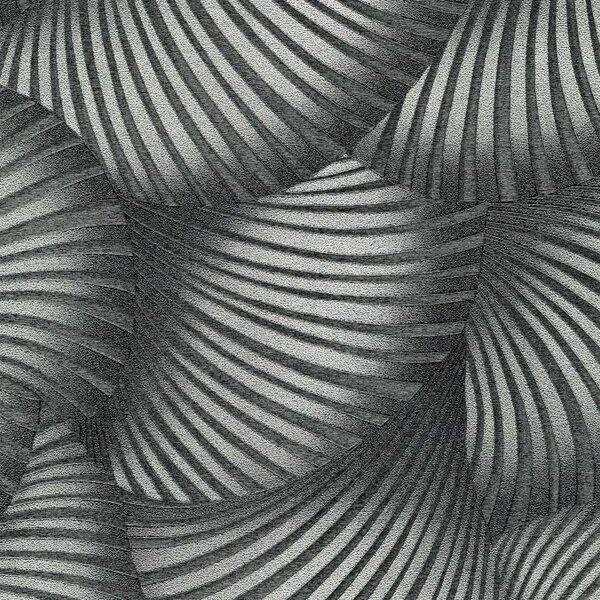 Vliesové tapety na stenu GMK Fashion for walls 5 10525-29, rozmer 10,05 m x 0,53 m, 3D twill strieborný na čiernom podklade, Erismann