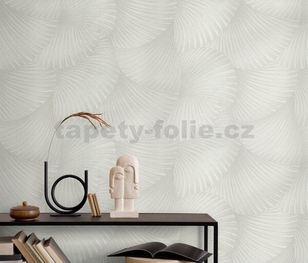 Vliesové tapety na stenu GMK Fashion for walls 5 10525-38, rozmer 10,05 m x 0,53 m, 3D twill biely na krémovom podklade, Erismann