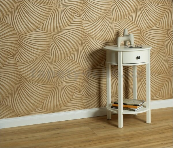 Vliesové tapety na stenu GMK Fashion for walls 5 10525-30, rozmer 10,05 m x 0,53 m, 3D twill zlatý na hnedom podklade, Erismann
