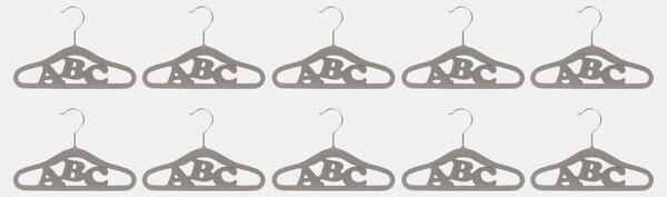 Sinsay - Detské vešiaky s nápisom ABC 10 pack - svetlošedá
