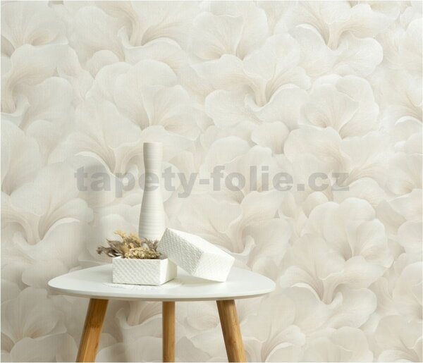 Vliesové tapety na stenu GMK Fashion for walls 5 10527-02, rozmer 10,05 m x 0,53 m, florálny vzor metalicky krémový, Erismann
