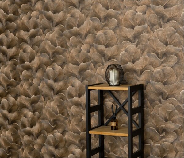 Vliesové tapety na stenu GMK Fashion for walls 5 10527-11, rozmer 10,05 m x 0,53 m, florálny vzor metalicky tmavo hnedý, Erismann