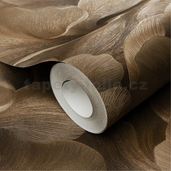 Vliesové tapety na stenu GMK Fashion for walls 5 10527-11, rozmer 10,05 m x 0,53 m, florálny vzor metalicky tmavo hnedý, Erismann