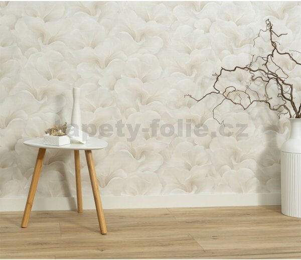 Vliesové tapety na stenu GMK Fashion for walls 5 10527-02, rozmer 10,05 m x 0,53 m, florálny vzor metalicky krémový, Erismann