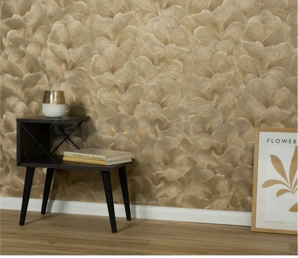 Vliesové tapety na stenu GMK Fashion for walls 5 10527-30, rozmer 10,05 m x 0,53 m, florálny vzor metalicky zlatý, Erismann