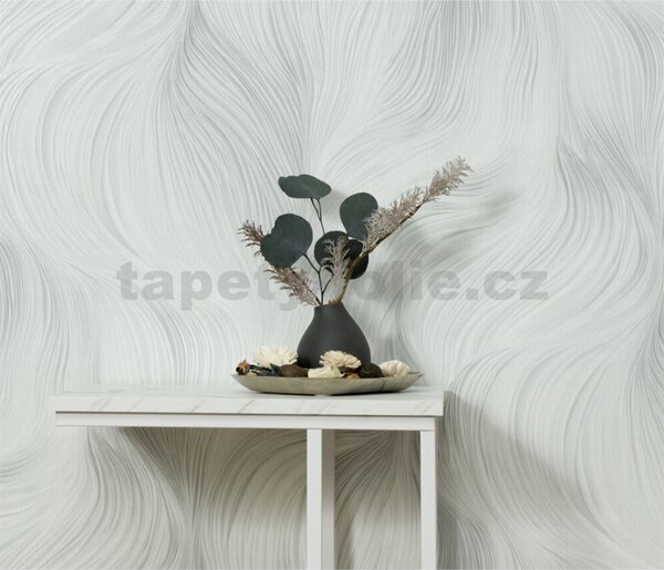 Vliesové tapety na stenu GMK Fashion for walls 5 10522-31, rozmer 10,05 m x 0,53 m, jemné vlnovky sivo-biele, Erismann