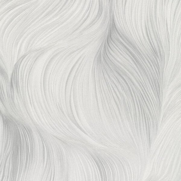 Vliesové tapety na stenu GMK Fashion for walls 5 10522-31, rozmer 10,05 m x 0,53 m, jemné vlnovky sivo-biele, Erismann