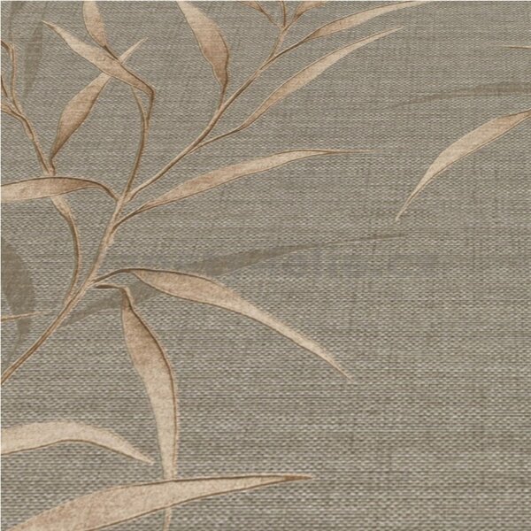 Vliesové tapety na stenu GMK Fashion for walls 5 10528-11, rozmer 10,05 m x 0,53 m, lístky niklové na béžovom podklade, Erismann