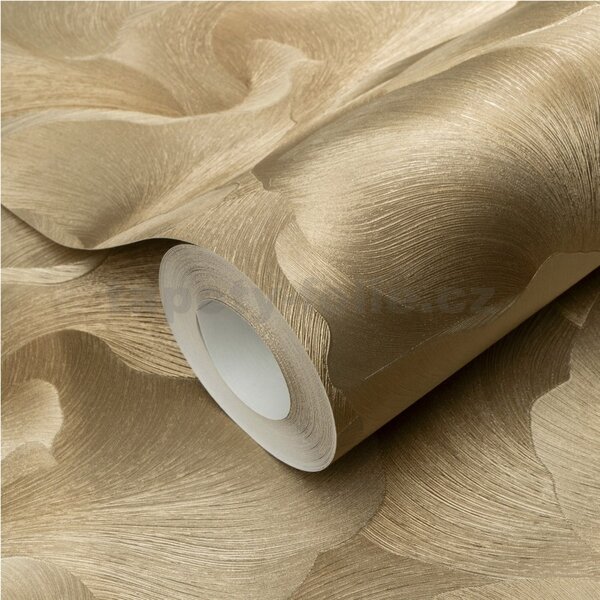 Vliesové tapety na stenu GMK Fashion for walls 5 10527-30, rozmer 10,05 m x 0,53 m, florálny vzor metalicky zlatý, Erismann