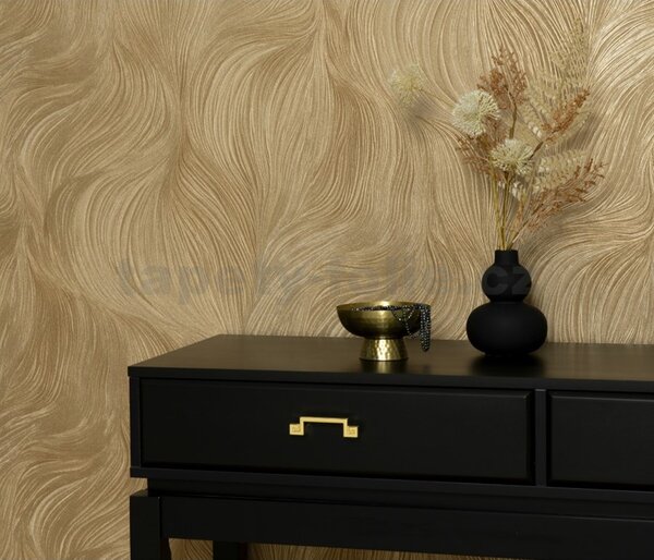 Vliesové tapety na stenu GMK Fashion for walls 5 10522-30, rozmer 10,05 m x 0,53 m, jemné vlnovky zlaté, Erismann