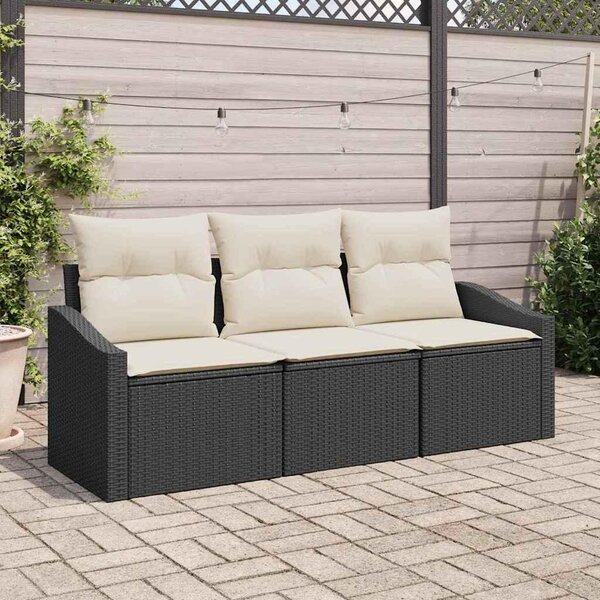 Maison Exclusive – Sedacia súprava, 3 kusy, čierna [syntetický materiál]: Polyratan