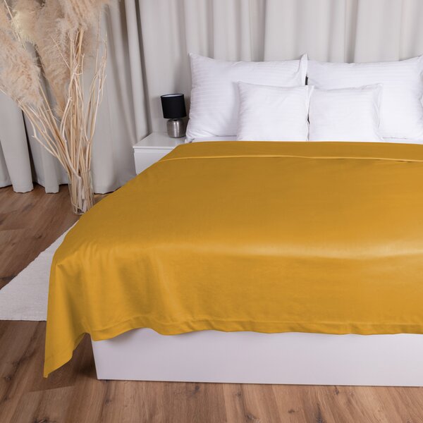 Biante Zamatový prehoz na posteľ Velvet Prémium SVP-037 Zlatisto oranžový 140x200 cm