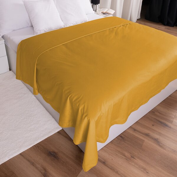 Biante Zamatový prehoz na posteľ Velvet Prémium SVP-037 Zlatisto oranžový 140x200 cm