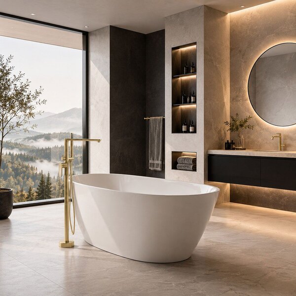 Voľne stojaca batéria Rea Logan Brush Gold
