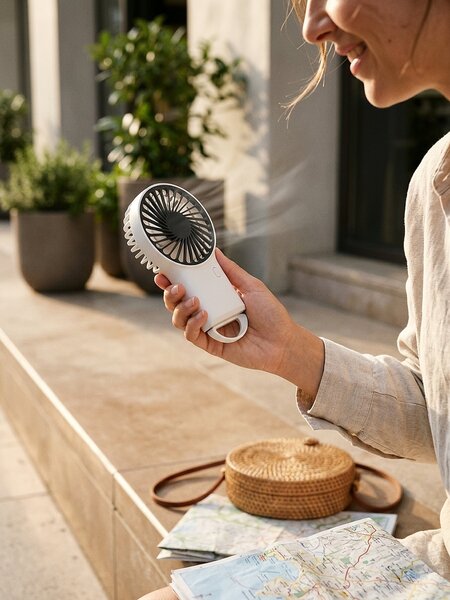 Sinsay - Prenosný ručný ventilátor - biela