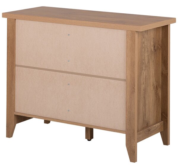 Komoda svetlé drevo 80 x 99 x 43 cm s 3 zásuvkami a otváracou skrinkou rustikálny nábytok obývacia izba