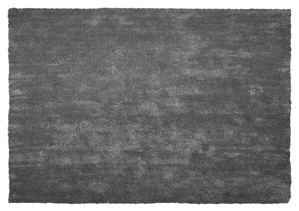 Koberec tmavosivý 140 x 200 cm moderný všívaný strojom obdĺžnikový huňatý s vysokým vlasom