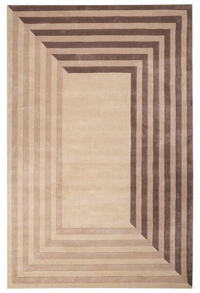 Koberec béžový viskóza a vlna obdĺžnikový tvar geometrický vzor 200 x 300 cm moderný štýl obývacia izba