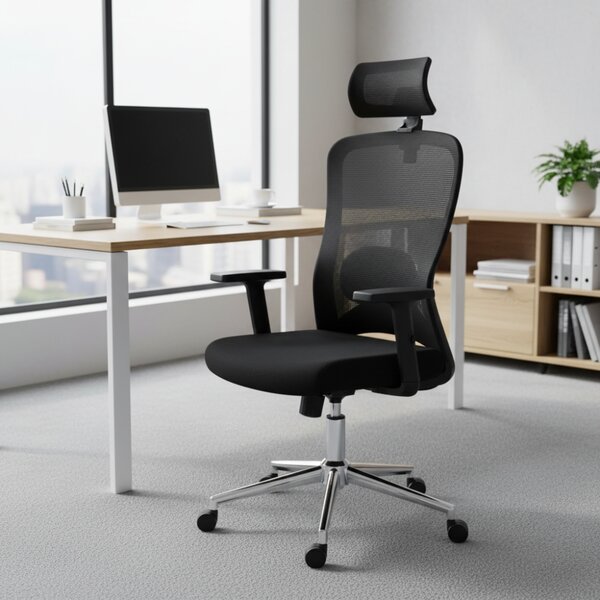 Kancelárska ergonomická stolička Neoseat ZENA — čierna, nosnosť 150 kg