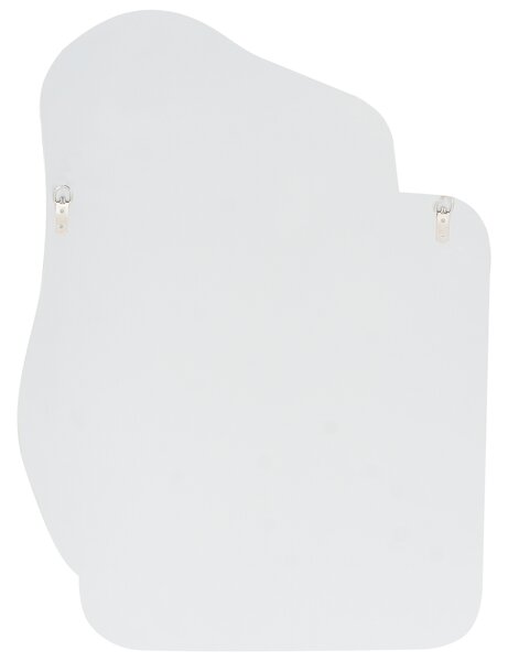 Nástenné zrkadlo biele mramorový efekt MDF 80 x 60 cm nepravidelný tvar moderný štýl dekorácie doplnky obývacia izba spálňa predsieň