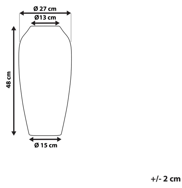 Dekoratívna váza zlatohnedá terakota lesklý povrch 48 cm industriálny štýl doplnky