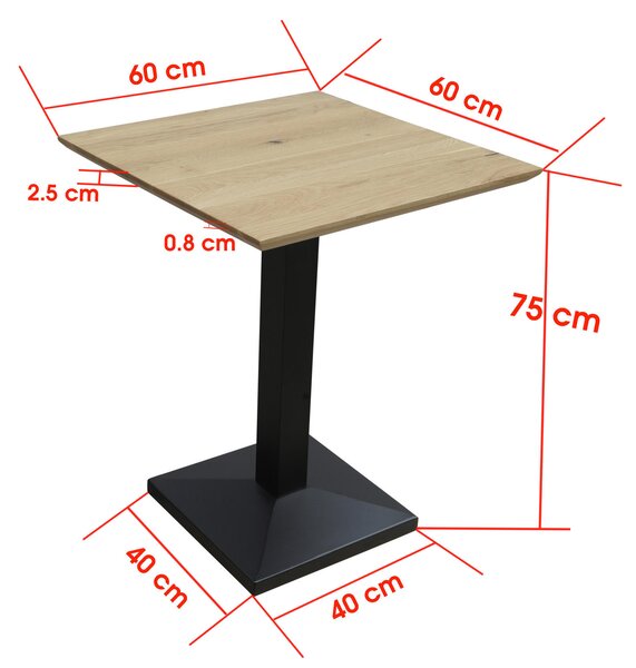 JEDÁLENSKÝ STÔL, dub, čierna, farba duba, 60/60/75 cm Linea Natura - Obývacie zostavy
