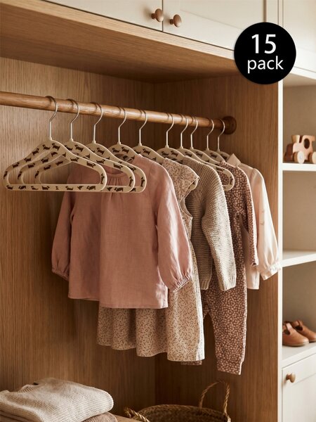 Sinsay - Vešiaky s velúrovým povrchom s motívom jazvečíkov 15 pack - béžová