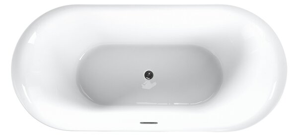 Voľne stojaca vaňa čierna sanitárny akrylát 150 x 75 cm oválna voľne stojaca moderný štýl