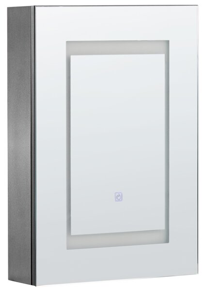 Zrkadlová skrinka do kúpeľne s LED osvetlením čierna 40 x 60 cm moderný dizajn