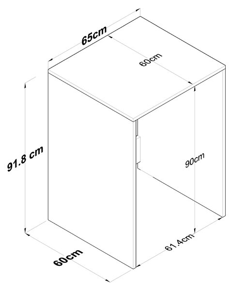 ASIR Skriňa na práčku KD103 orech biela