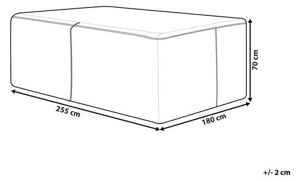 Ochranná plachta na záhradný nábytok sivá PVC polyester 255 x 180 x 70 cm kryt proti dažďu