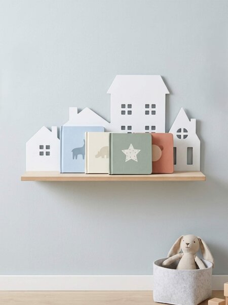 Sinsay - Nástenná polica s motívom domčekov - biela