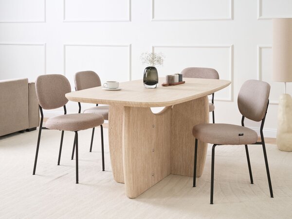 Jedálenský stôl svetlohnedý MDF 180 x 90 cm obdĺžnikový široký podstavec minimalistický štýl kuchyňa jedáleň